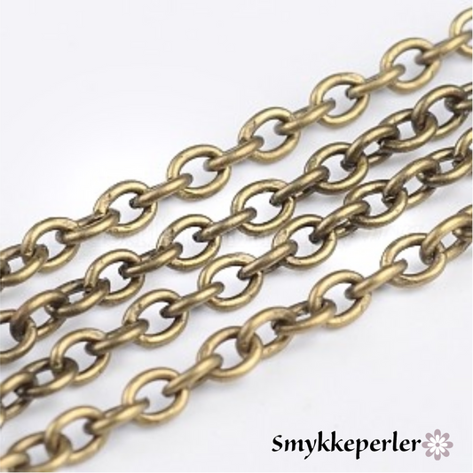 Kæde 3x2 bronze. x 2m.