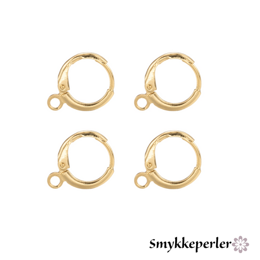 Huggie hoops med loop. 18k guld. Vandfast og svedfast. 1 par.