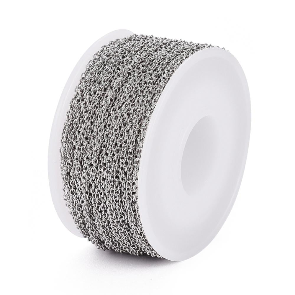 Kæde 2,5x2,0x0,5. 304 rustfrit stål. Vandfast. Pr. meter.