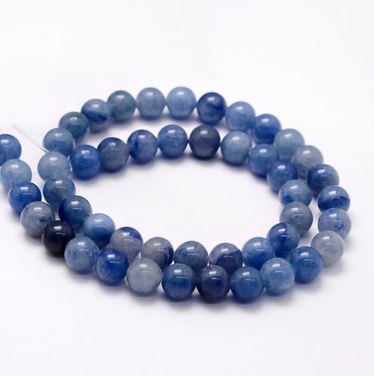 Aventurine blå. 6mm. Hel streng.