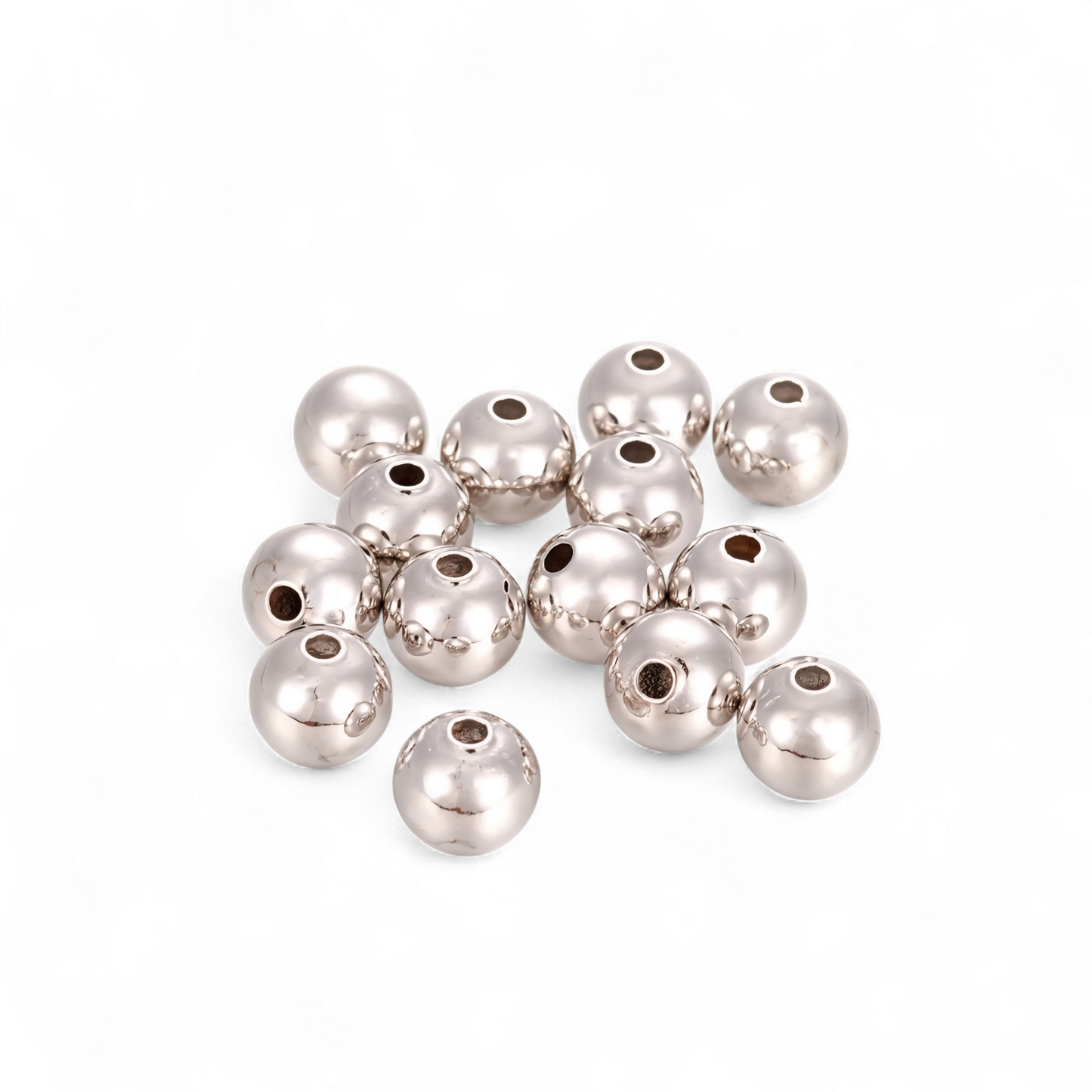 Mellemperler kugler 2,5mm. Platin. ca. 80 stk.