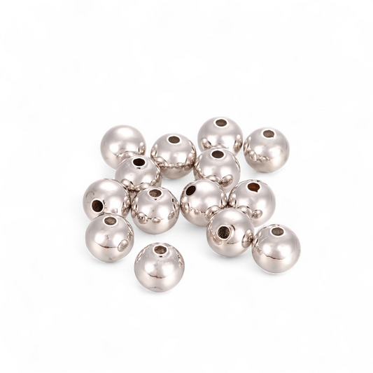 Mellemperler kugler 2,5mm. Platin. ca. 80 stk.