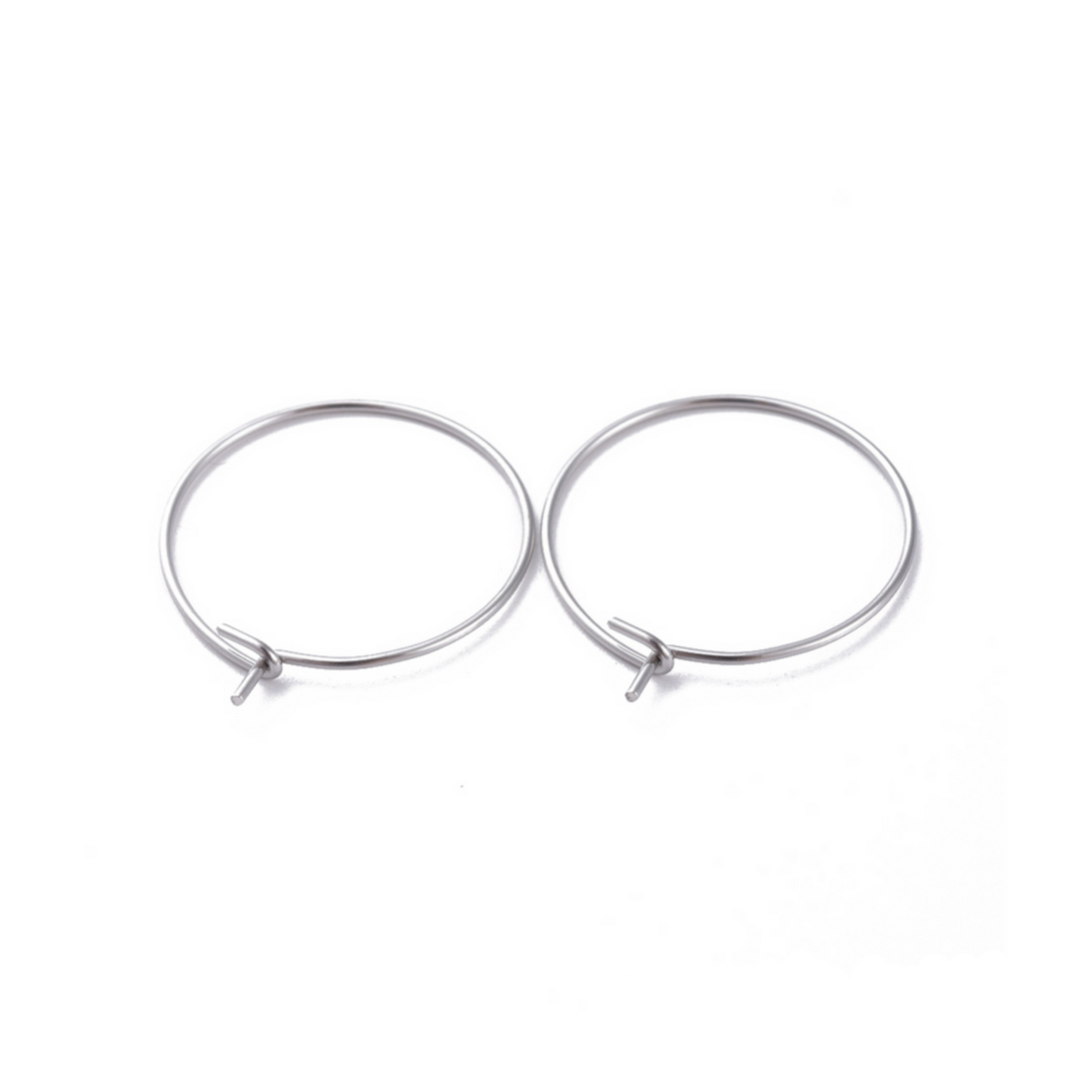 Øreringe hoops 25x0,7 mm. Stål. 4 stk.