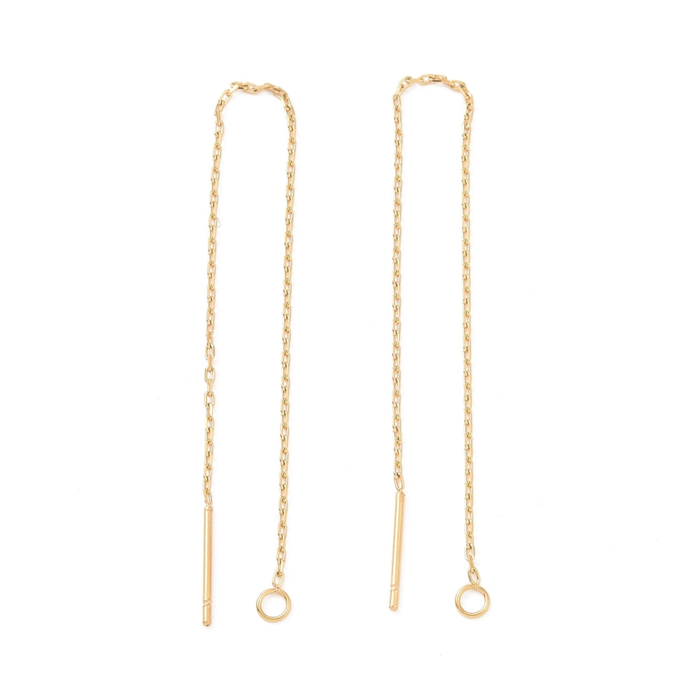 Ørekæder i stål, forgyldte med guld. 4 stk. Nikkelfrie.
