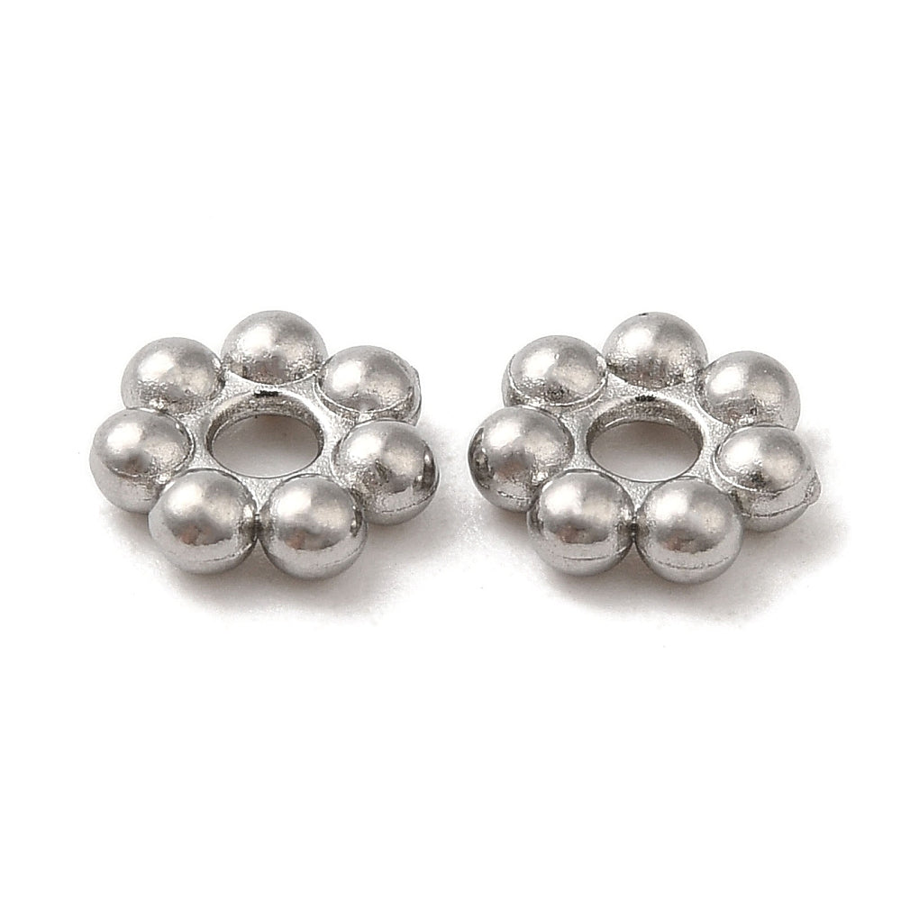 Daisy mellemblomst. 304 stål 6x2 mm. 5 stk.