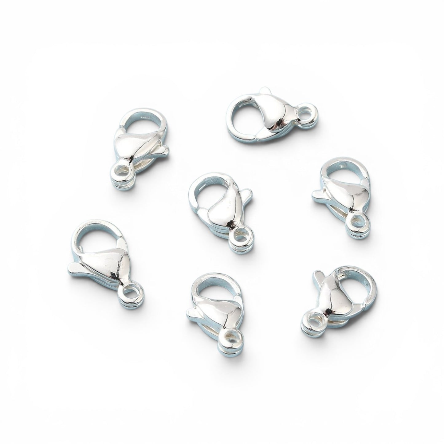 Smykkelåse 304 stål forsølvet med 925 sterlingsølv . 10 x 6 mm. 4 stk.