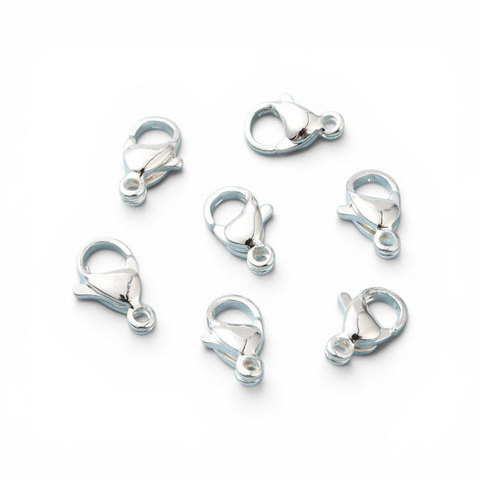 Smykkelåse 304 stål forsølvet med 925 sterlingsølv . 10 x 6 mm. 4 stk.