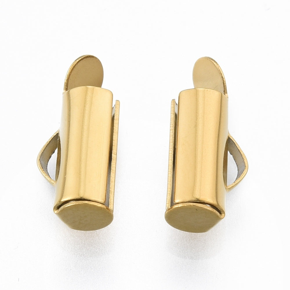 Ende-gliders til perlearmbånd. Guld. 10x4 mm.