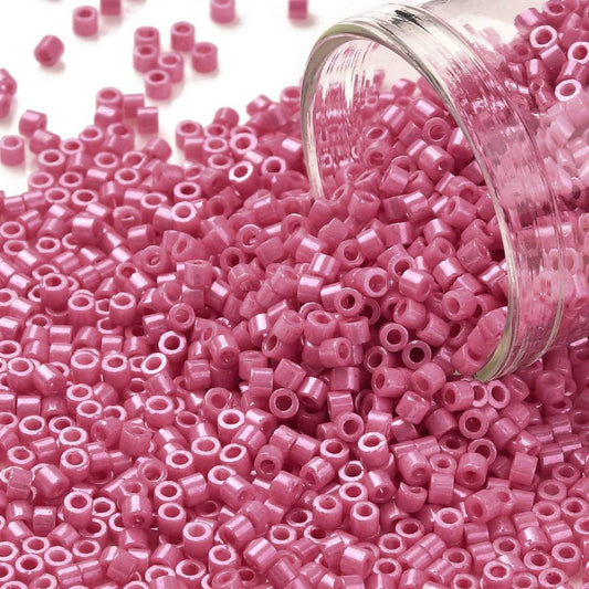 Cylinder delica style 2x1 mm. Violet pink