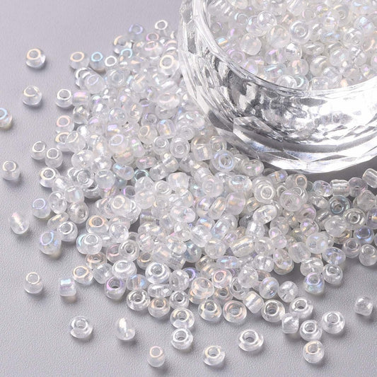 Seed beads klare transparent. Ca. 3 mm.