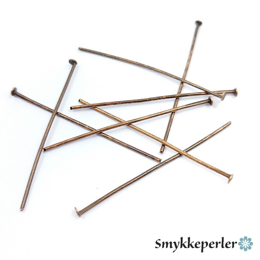 Smykkestave kobber 4 cm. 12 stk. Nikkelfrie.