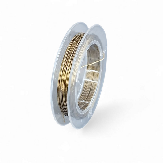 Wire, nylon-coated stål, golden. 0.38 mm. 10 m.