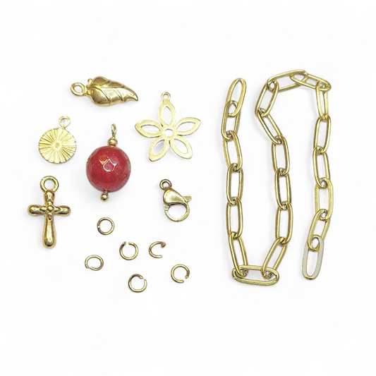 Armbånds smykkebox A2. Stål forgyldt med 18k guld. Vandfast.