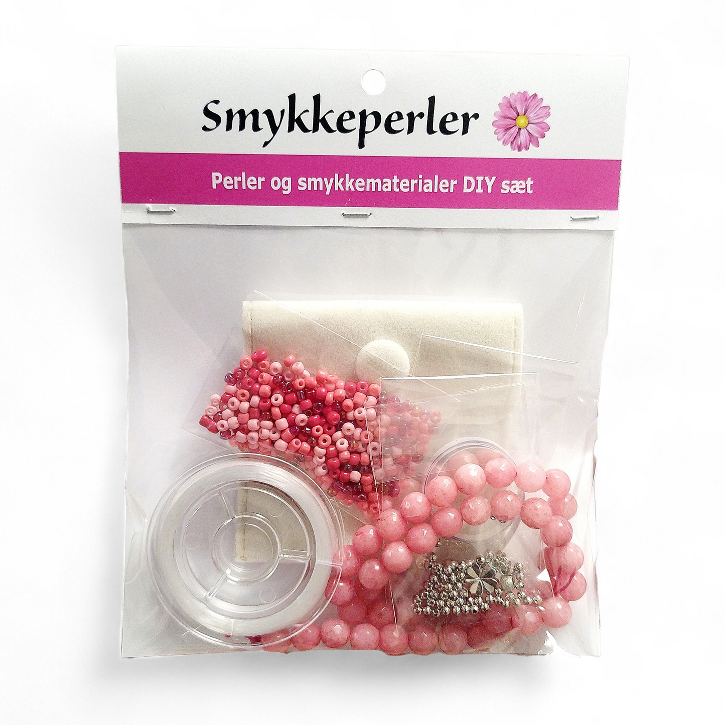 DIY sæt til 2-3 armbånd. Coral/ stål.