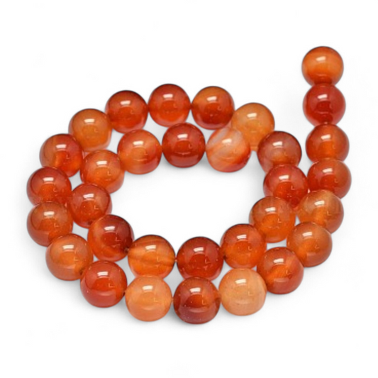 Agat mørk orange 12 mm. hel streng.