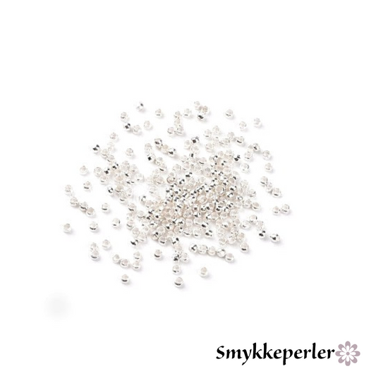 Wireklemmer sølvfarvede 2 mm. ca. 50 stk. Nikkelfrie.