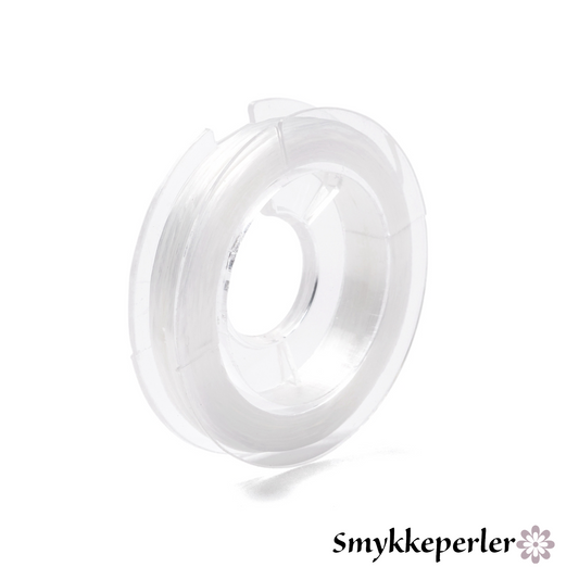 Smykkeelastik klar 0,8 mm. 10 m. flad.