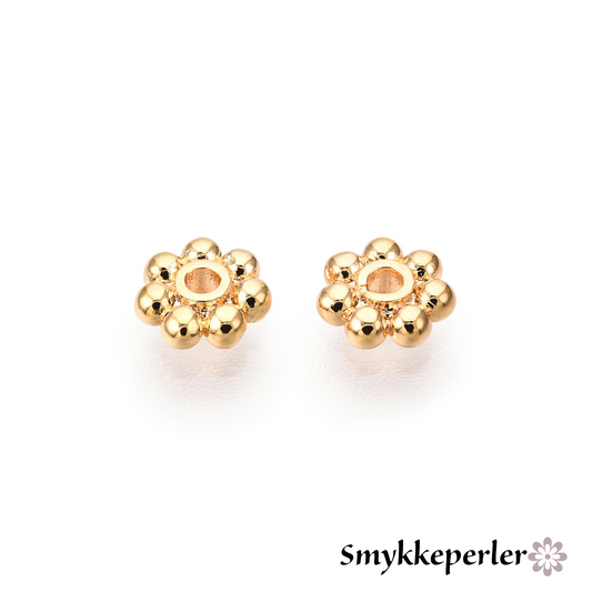 Daisy mellemblomst. 18k guld. 5x1,5 mm. 5 stk.