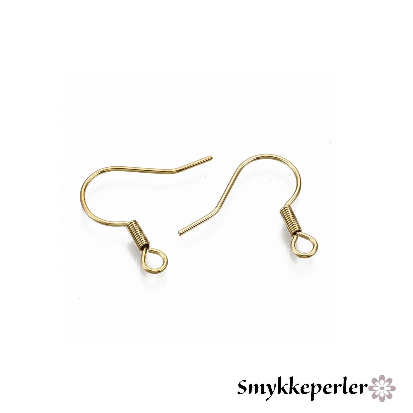 Franske ørekroge. 304 stål forgyldte 18k guld. 2 stk.