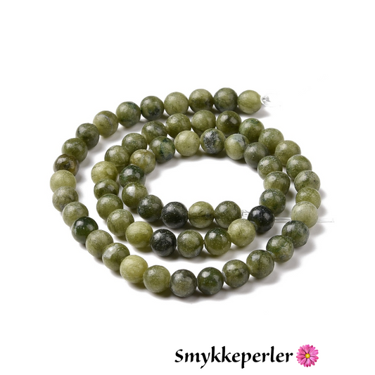 Jadeperler naturel 6mm. Hel streng på 38 cm.