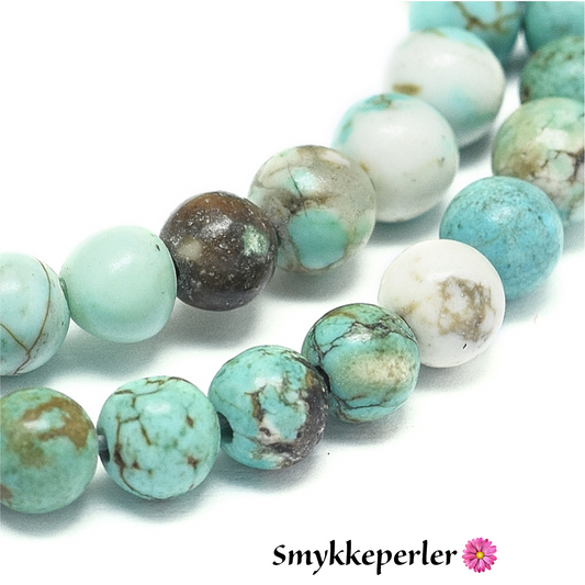 Howlite naturel 6mm. Hel streng på ca. 38 cm.