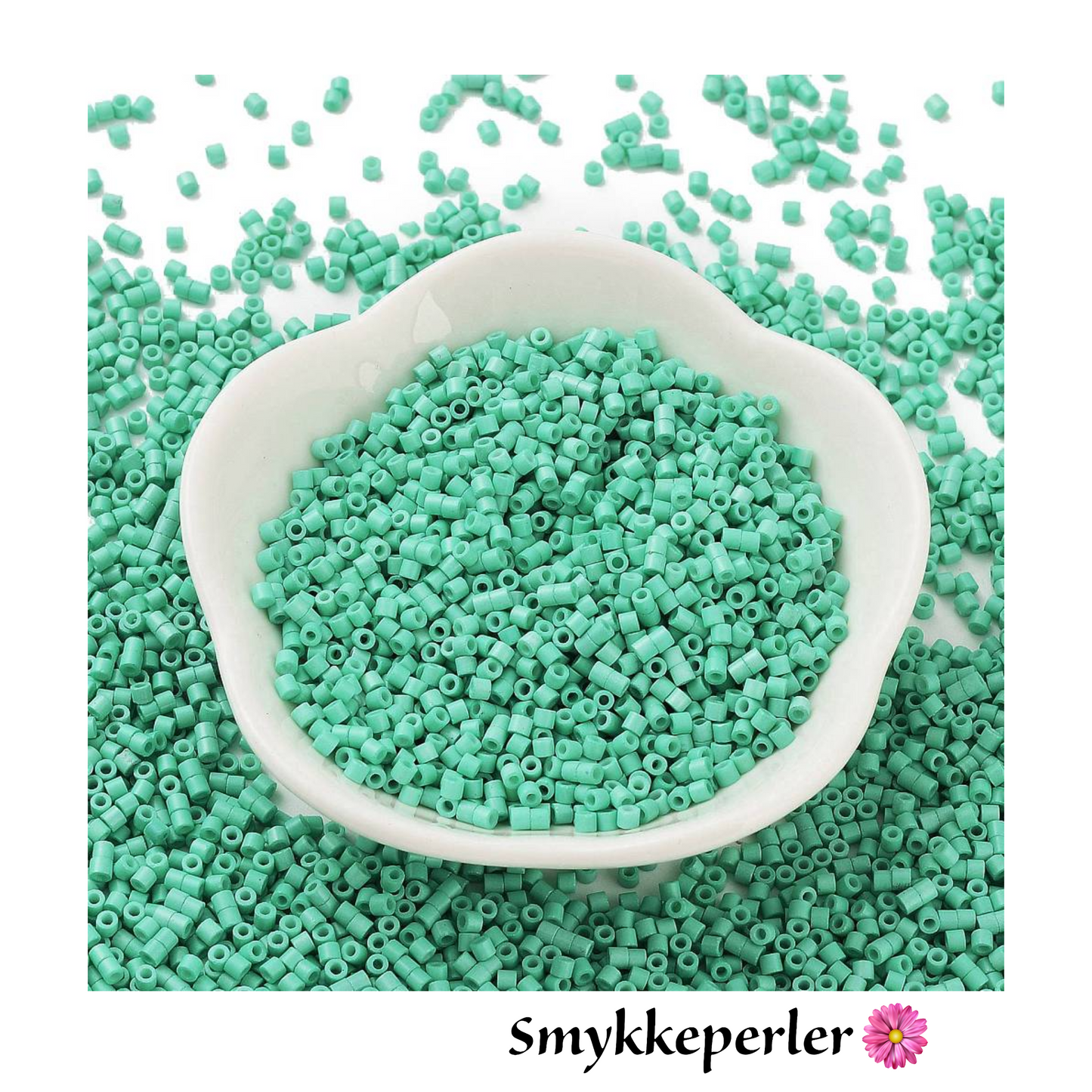 Cylinderperler delica style 2x1,5mm. 10g. Aqua.