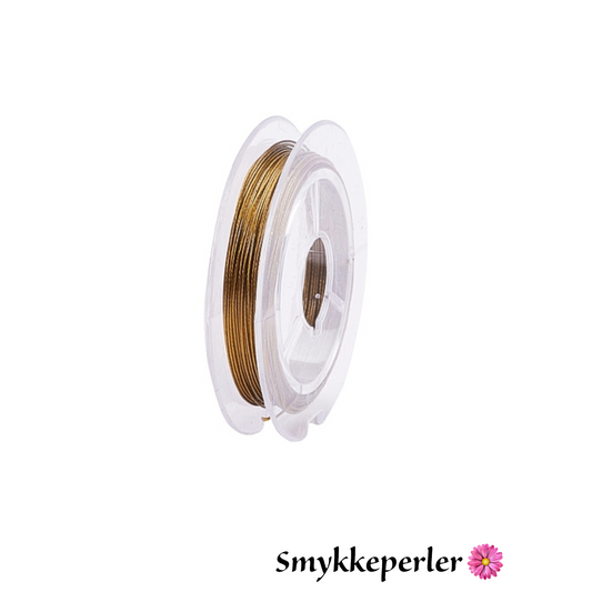Wire, nylon-coated stål, golden. 0.38 mm. 10 m.