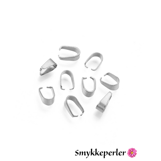 Hemper i stål. 7x3mm. 4 stk.