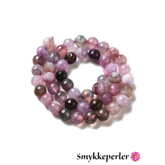 Agat rosa 8 mm. hel streng. Rosa