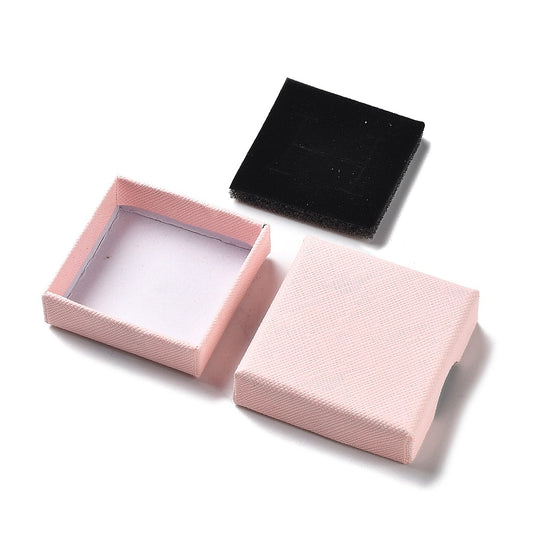 Smykkeæske rosa til opbevaring. 5cm. X 5cm. X 1,7cm. 2 stk.