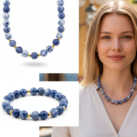 Sodalite naturel 4mm. Hel streng på ca. 38 cm.