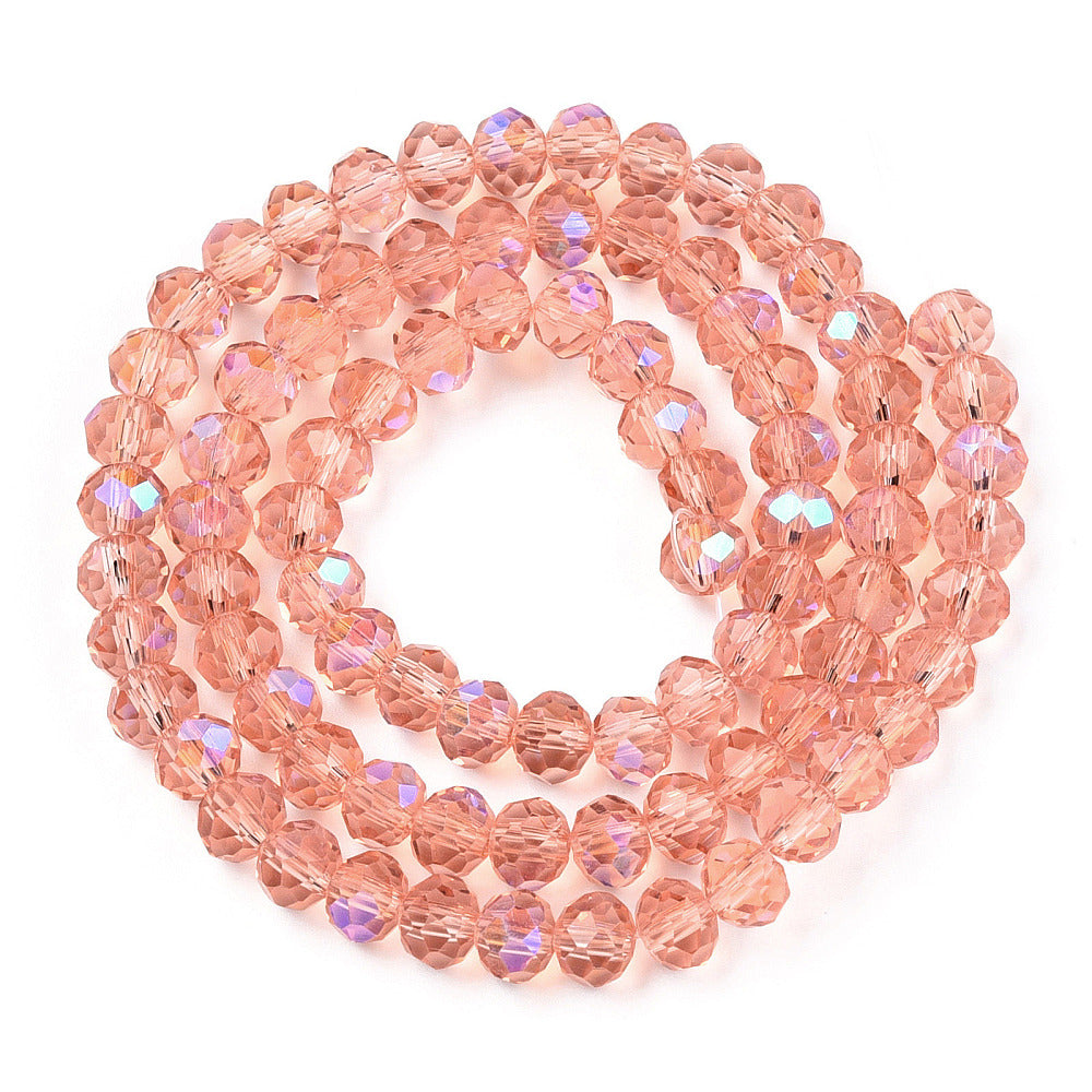 Glasfacetter laks rondeller 4x3 mm. Hel streng.