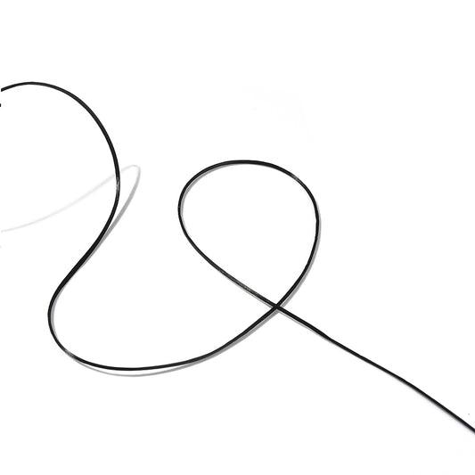 Smykkeelastik sort 0,8 mm. 10 m. flad.