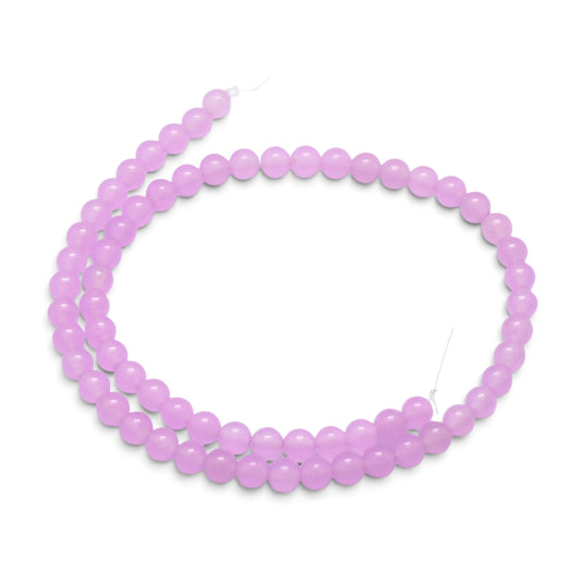 Jade lys pink. Runde 6 mm. Hel streng på ca.  38 cm.