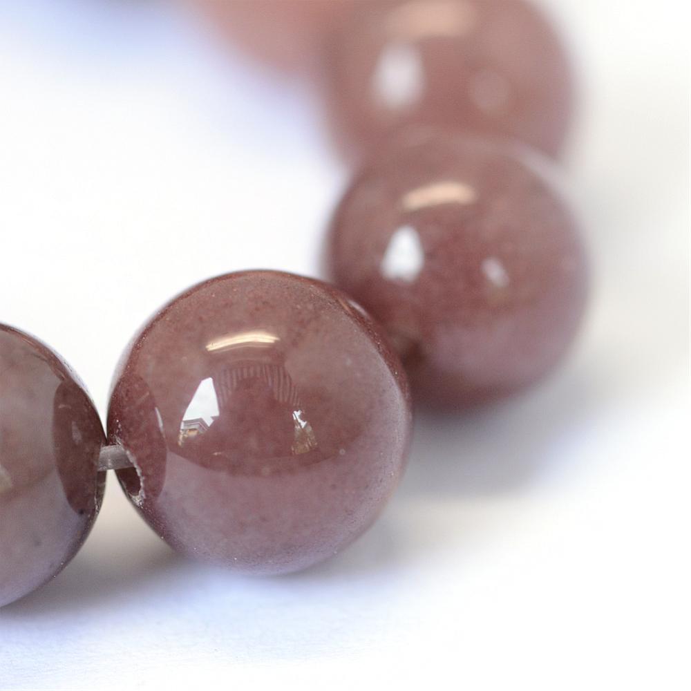 Aventurine purple (brun). 10 mm. Hel streng.