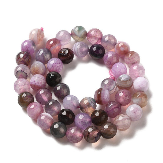 Agat rosa 8 mm. hel streng. Rosa