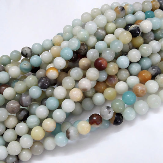 Amazonit perler 4 mm. Hel streng.