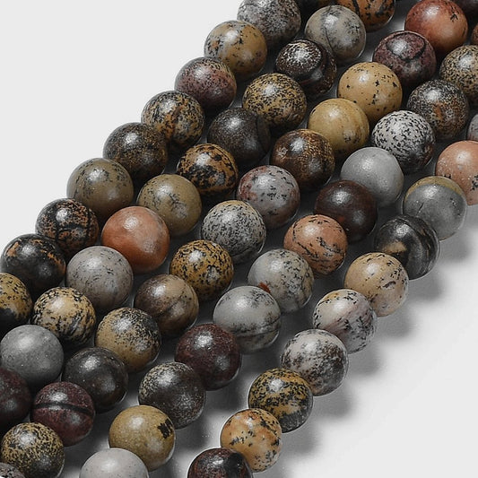 Jasper, Chohua jasper. 8 mm. Hel streng.