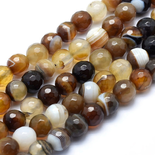 Stribe agat brun 14 mm. Hel streng