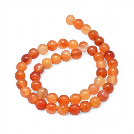 Agat mørk orange 6 mm. hel streng.