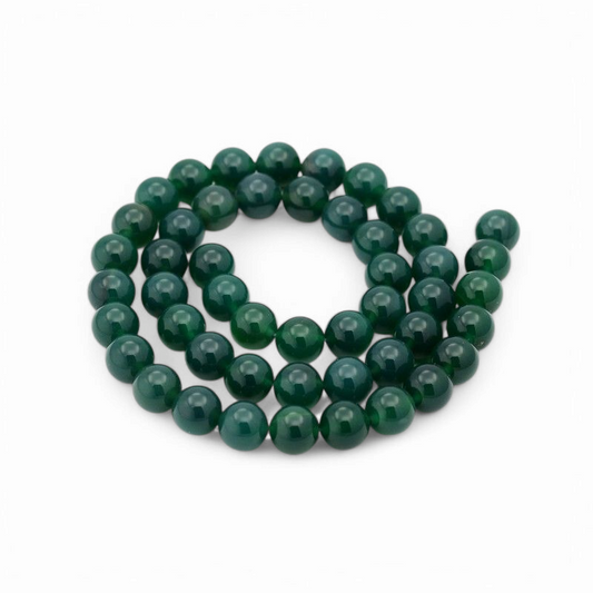 Rund jade. Grøn 10mm. Hel streng.