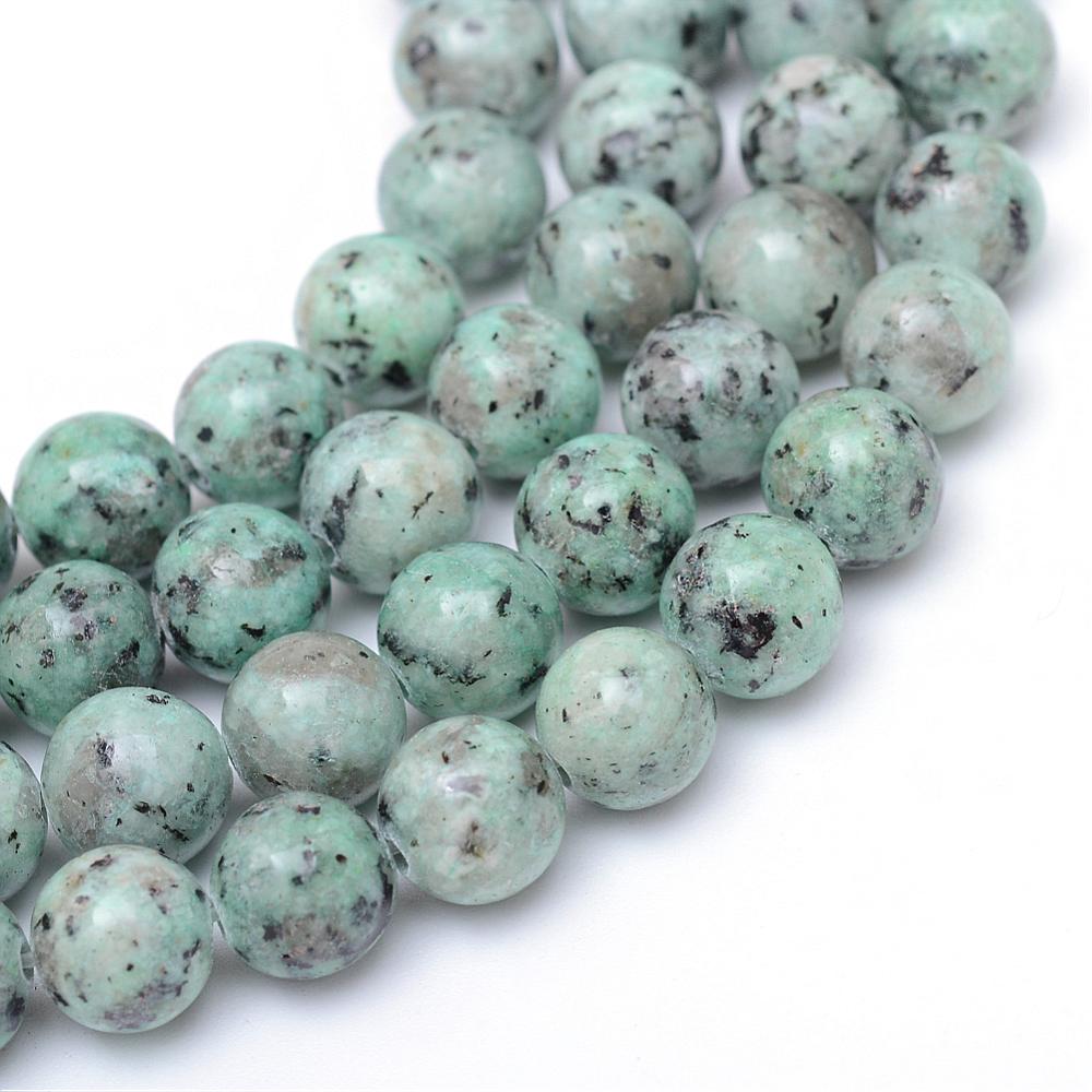 Jasper, Sesame jasper. 8 mm. Hel streng.