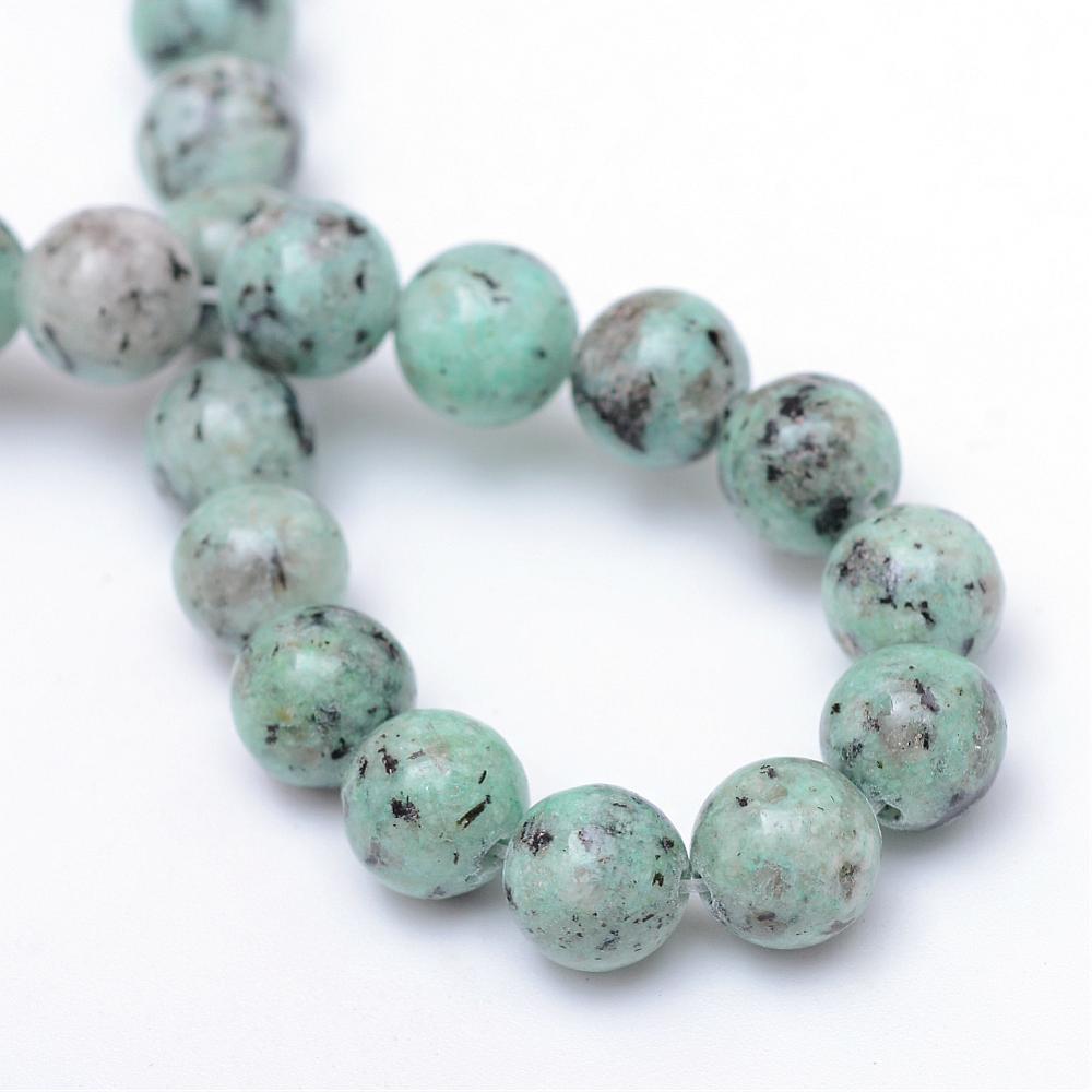 Jasper, Sesame jasper. 8 mm. Hel streng.