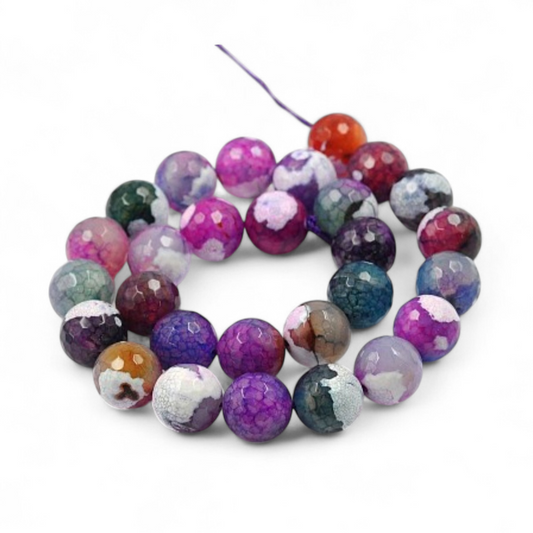 Agat mix farver 14 mm. hel streng.