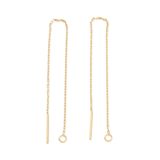 Ørekæder i stål, forgyldte med guld. 4 stk. Nikkelfrie.