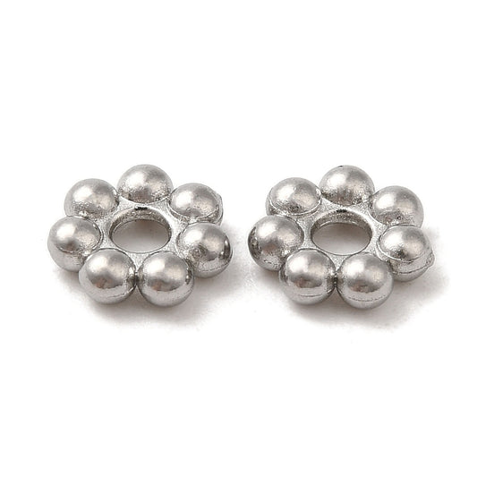 Daisy mellemblomst. 304 stål 6x2 mm. 5 stk.