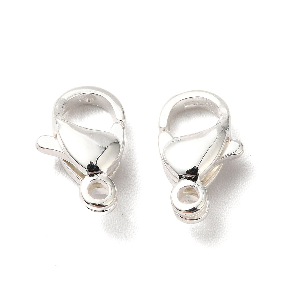 Smykkelåse 304 stål forsølvet med 925 sterlingsølv . 10 x 6 mm. 4 stk.