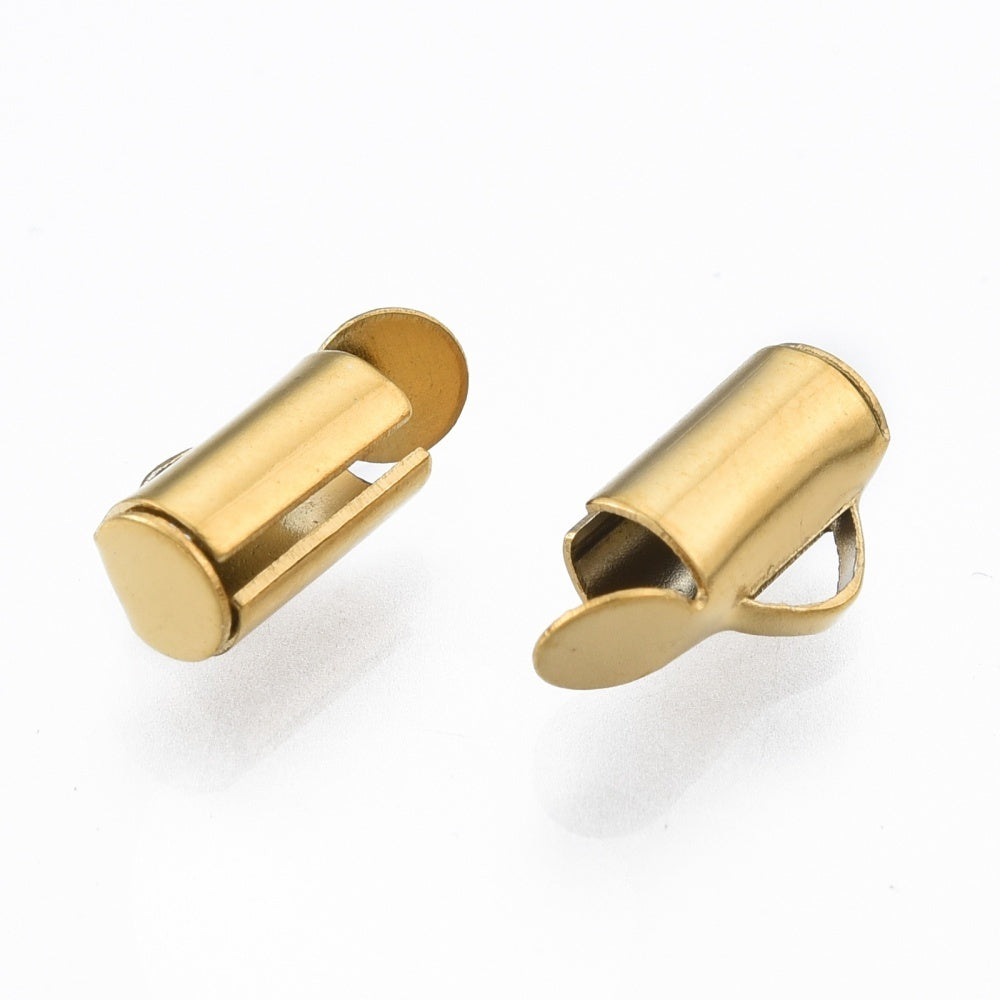 Ende-gliders til perlearmbånd. Guld. 8x4 mm.