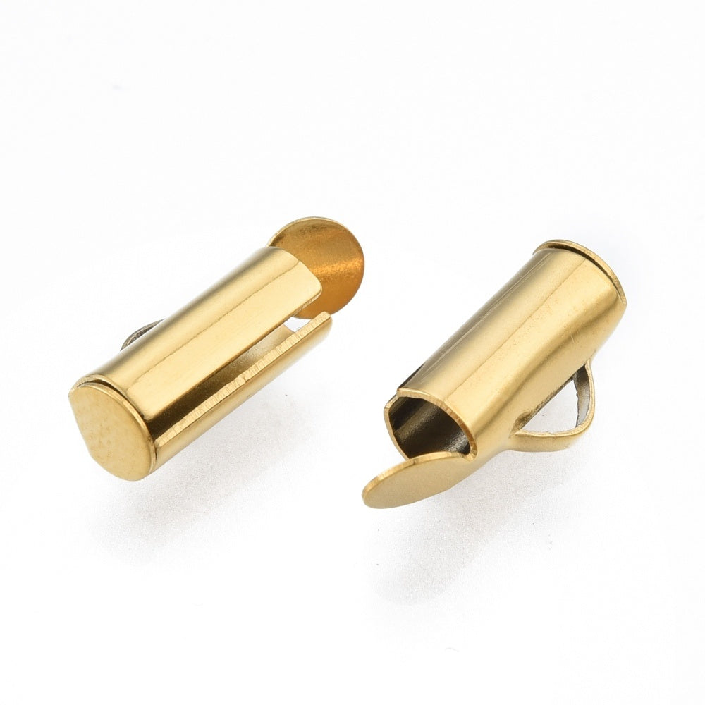 Ende-gliders til perlearmbånd. Guld. 10x4 mm.
