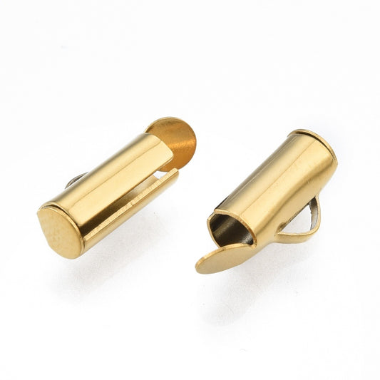 Ende-gliders til perlearmbånd. Guld. 10x4 mm.